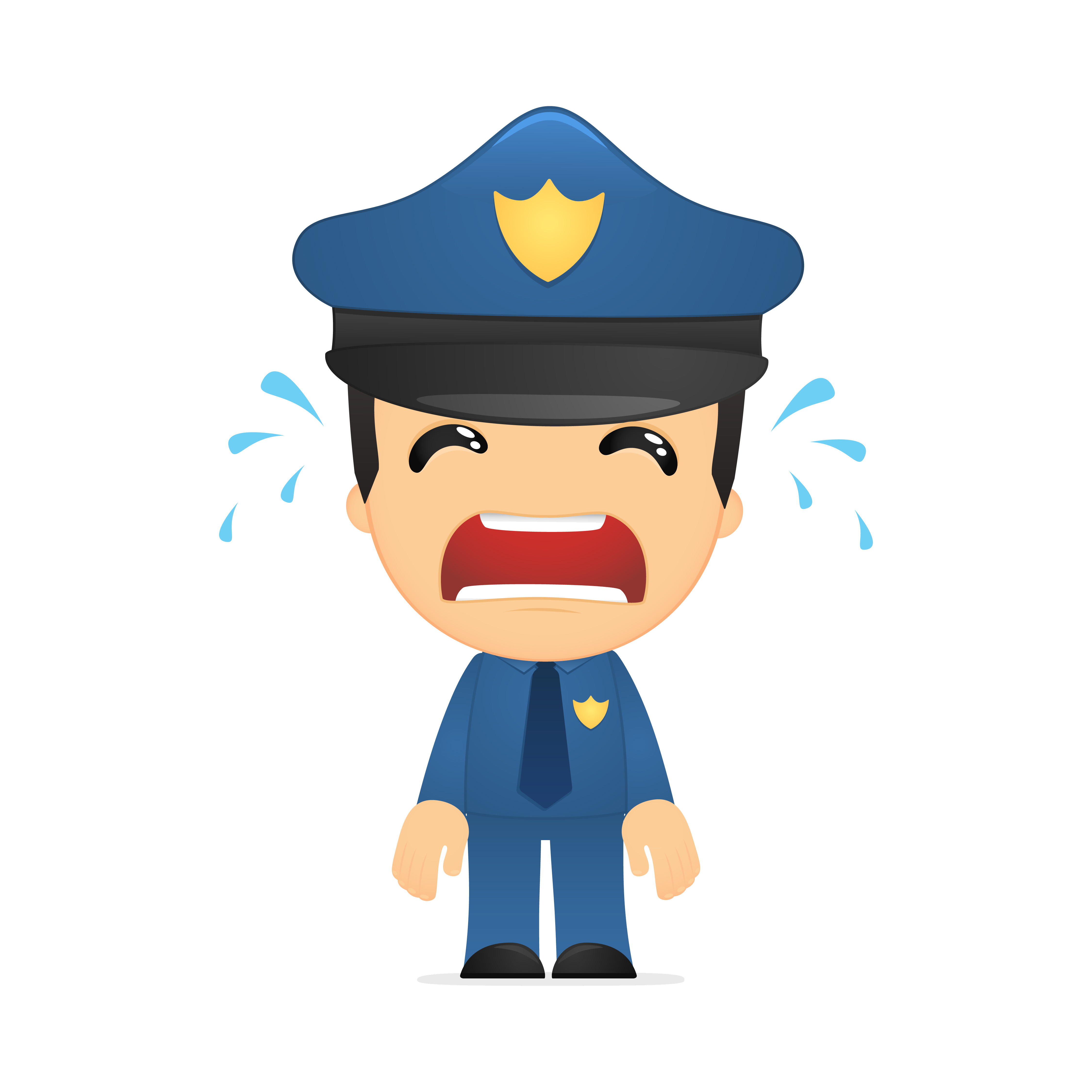 Police man crying graphic