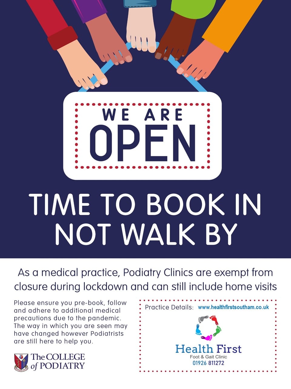 Health First and Covid 19 coronavirus Health First Foot and Gait Clinic