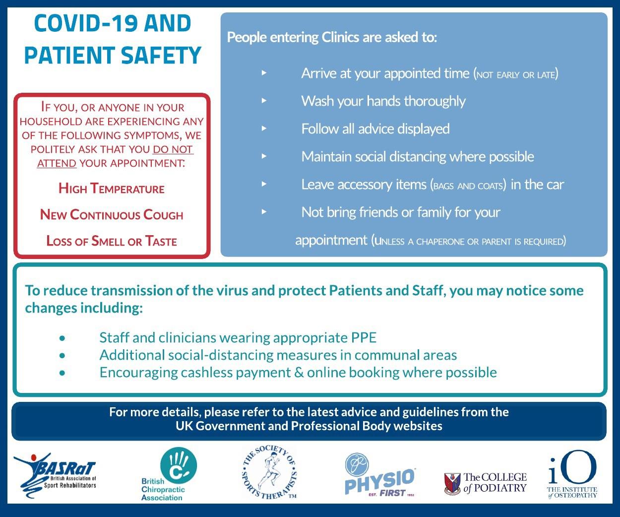 Health First and Covid 19 coronavirus Health First Foot and Gait Clinic